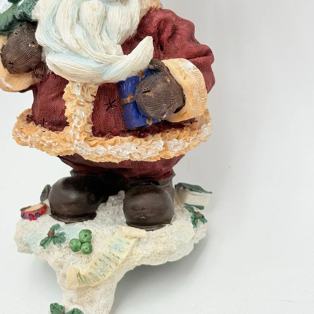 Vintage Santa Claus Stocking Holder Resin Mantel Hook Christmas Decor 8